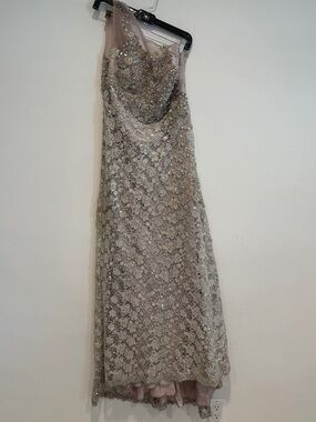 Mac Duggal Couture single shoulder dress with crystal embellishments